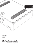 Cambridge Audio Azur-851C - Owners manual